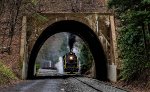 RBMN 2102 approaching the Nesquehoning "Tunnel"